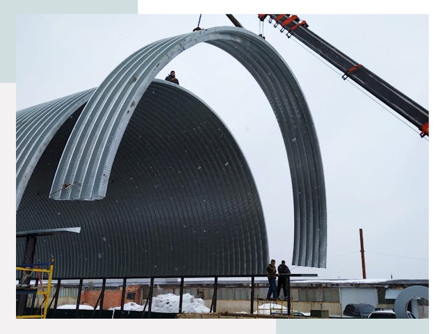 Полукруглые ангары в Волгограде